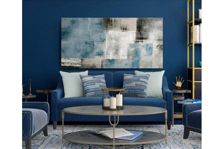 Blue living deals room decor